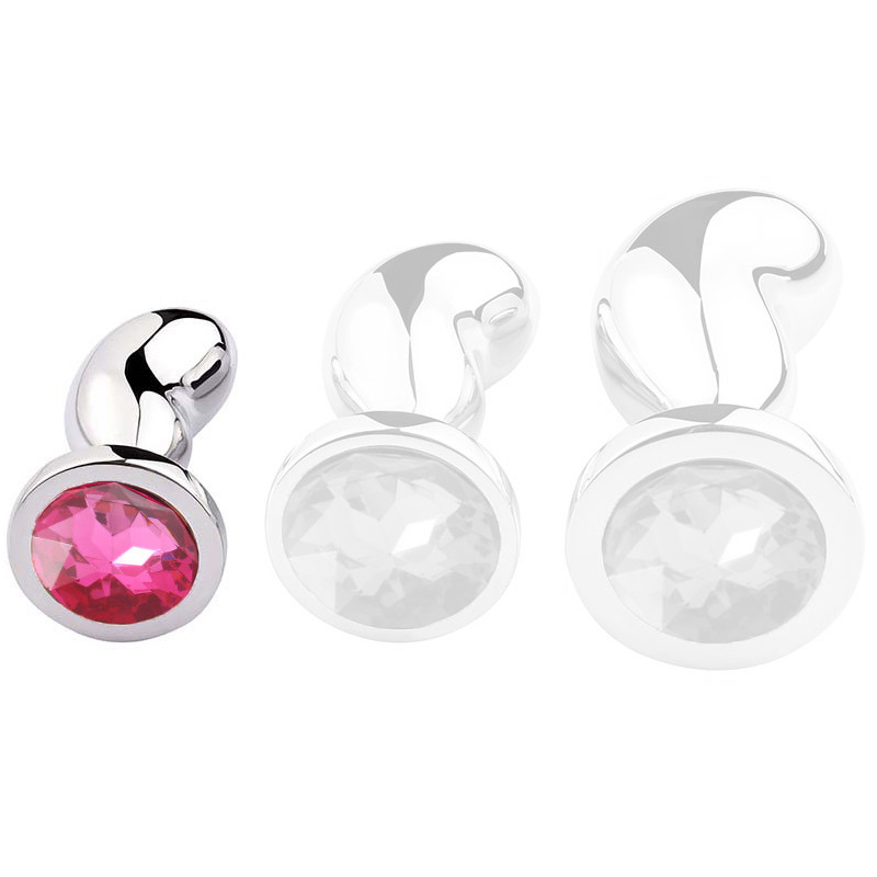 SM Fantasy Plug Bijou Bean Silver S 6 x 2.3cm Rose